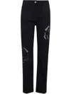 Blugirl Lace Rose Paneled Jeans In Black