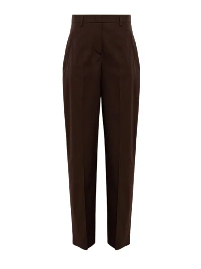 Blugirl Straight-leg Trousers With Polished Finish In Brown