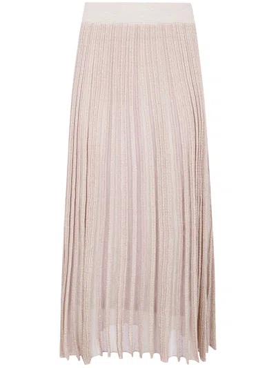 Blugirl Stripes Lux Skirt In Neutral