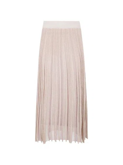 Blugirl Stripes Lux Skirt In Pink