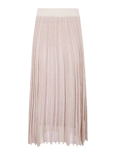Blugirl Stripes Lux Skirt In Pink