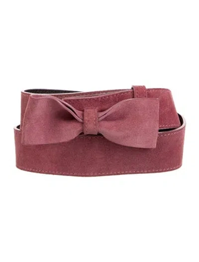 Pre-owned Blugirl Suede Bow Accents Belt In Black