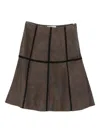 Blugirl A-line Crochet And Suede Panel Skirt