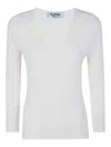 Blugirl Ecs Viscose V Neck Sweater In White