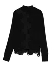 Blugirl Lace-trim Buttoned Cardigan In Black
