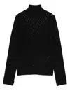 Blugirl Fitted Black Sweater With Textured Diamond Pattern In Black