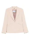 Blugirl Tailored Beige Jacket With Classic Lapel In Neutral