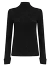 Blugirl Tailored Black Sweater With Subtle Diamond Pattern In Black