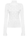 Blugirl Tailored White Sweater With Textured Diamond Pattern In White