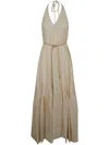 Blugirl Tencel Gret Dress In Beige