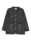 Blugirl Textured Knit Sweater With Fringed Trims In Black