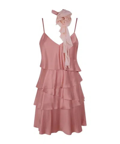 Blugirl Tiered Mini Dress In Pink