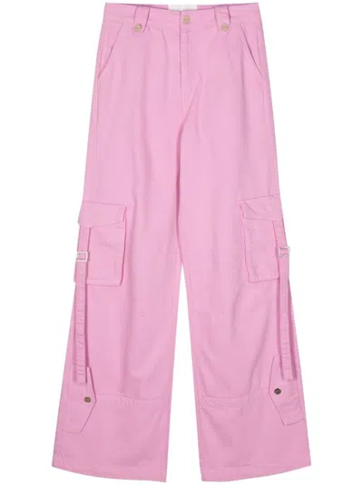 Blugirl Trousers With Logo In Pink