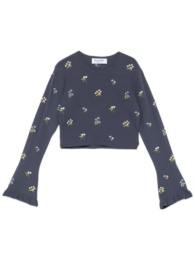 Blugirl T-shirt With Embroidery In Blue