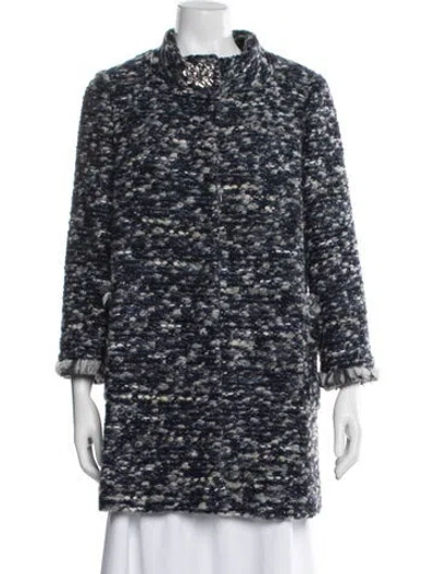Pre-owned Blugirl Tweed Pattern Coat In Blue