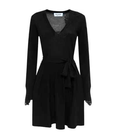 Blugirl V-neck Dress In Black
