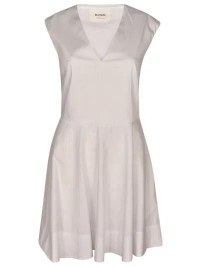 Blugirl V-neck Sleeveless Flare Dress In White