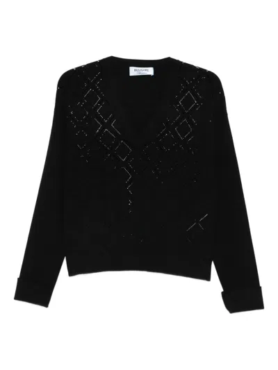 BLUGIRL V-neck sweater with geometric pattern BLUGIRL