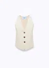 Blugirl Button-front Vest In Almond Peach C/patch (p9545)