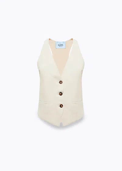 Blugirl Vest Ra6157-t8823 In Almond Peach C/patch (p9545)