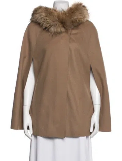 Pre-owned Blugirl Virgin Wool Cape In Brown