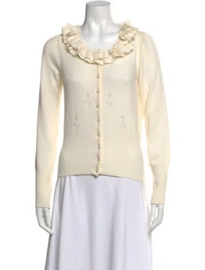 Pre-owned Blugirl Virgin Wool Floral Print Sweater In Neutrals