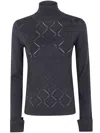 Blugirl Viscose High Neck Sweater In Black
