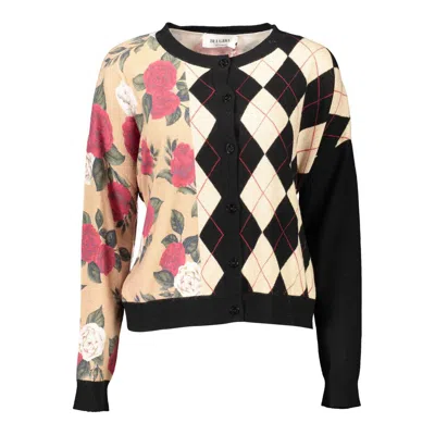 Blugirl Floral-print Argyle-panel Cardigan In Multi