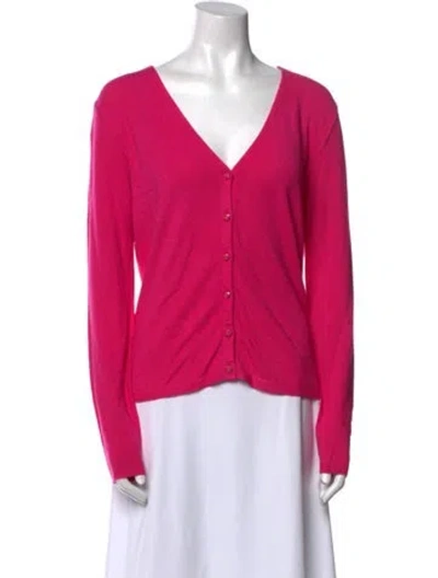 Pre-owned Blugirl V-neck Long Sleeve Button-up Top In Pink