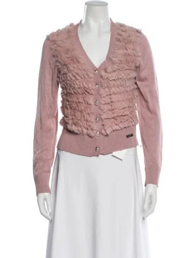 Pre-owned Blugirl V-neck Sweater In Pink