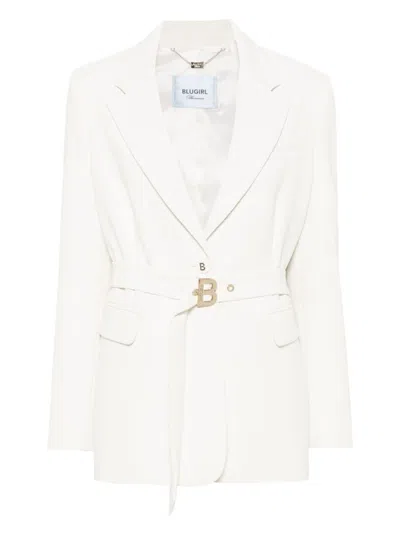 Blugirl White Belted Blazer