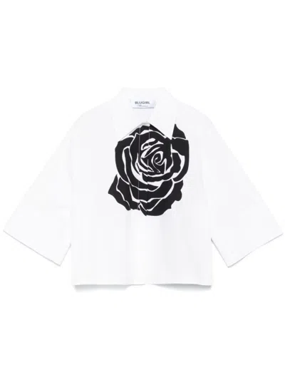 Blugirl White Cropped Shirt
