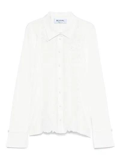 Blugirl Kids' White Long Sleeves Shirt