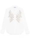 Blugirl White Shirt In Cotton With Sparkling In White