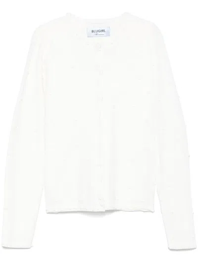 Blugirl Kids' White Suit Knitwear And Cardigan