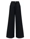 Blugirl Wide-leg Denim Jeans With High Waist And Dramatic Flare In Black