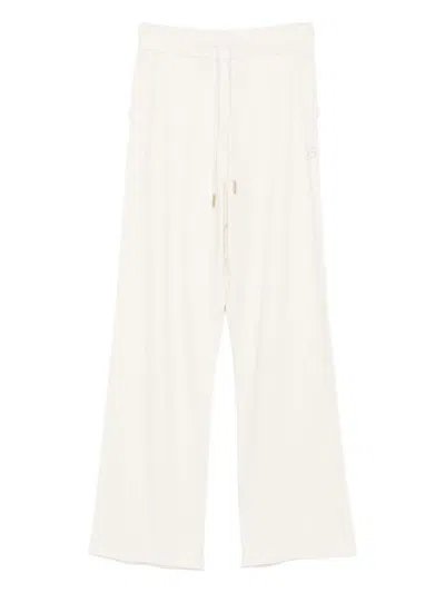 BLUGIRL WIDE-LEG WHITE TROUSERS WITH ELASTIC WAISTBAND