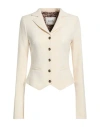 Blugirl Woman Blazer Beige Size 4 Polyester, Rayon, Elastane In Animal Print