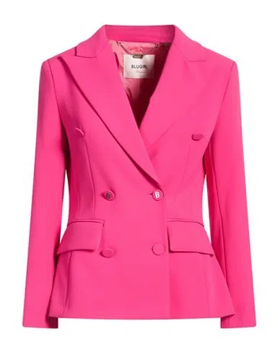 Blugirl Woman Blazer Fuchsia Size 4 Polyester, Elastane In Pink