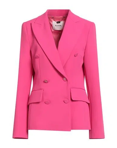 Blugirl Woman Blazer Fuchsia Size 8 Polyester, Elastane In Pink