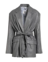Blugirl Woman Blazer Grey Size 6 Recycled Wool, Polyamide, Viscose, Polyester In Gray