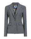 Blugirl Woman Blazer Grey Size 6 Polyester, Viscose, Elastane In Gray