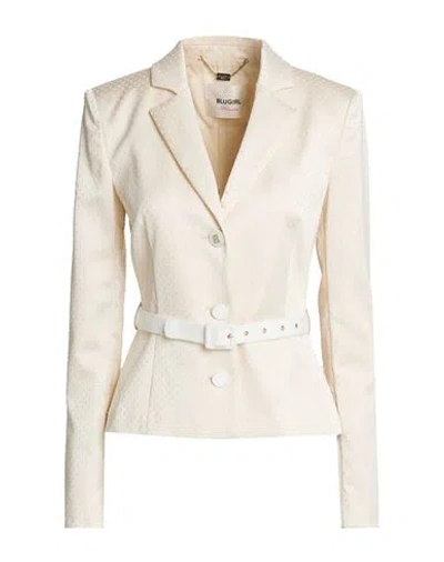 Blugirl Woman Blazer Ivory Size 4 Polyester, Elastane In White