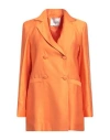 Blugirl Blumarine Woman Suit Jacket Orange Size 2 Viscose In Orange