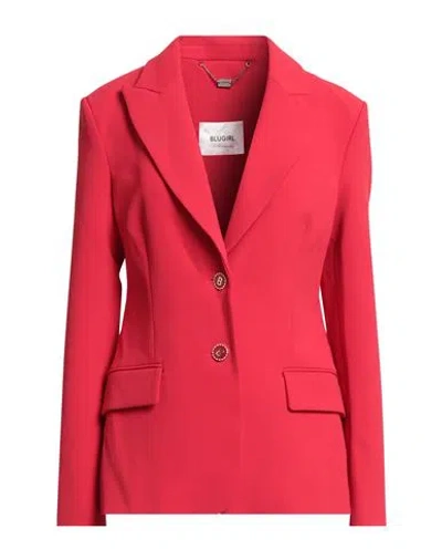 Blugirl Woman Blazer Red Size 6 Polyester, Elastane
