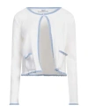Blugirl Woman Cardigan White Size 14 Viscose, Polyester