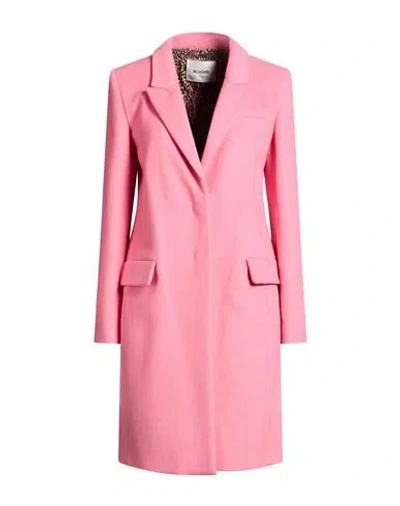 Blugirl Woman Coat Pink Size 4 Virgin Wool, Polyamide, Cashmere