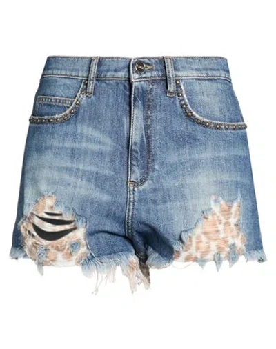 Blugirl Woman Denim Shorts Blue Size 6 Cotton, Elastomultiester