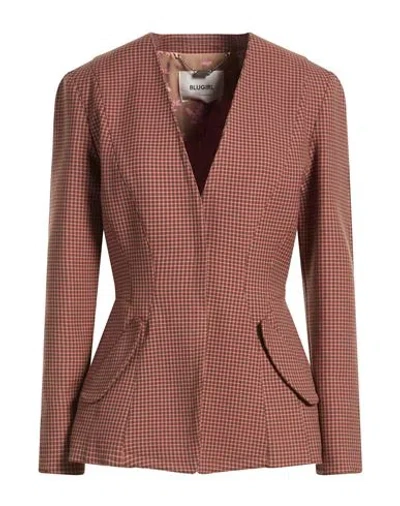 Blugirl Woman Jacket Brown Size 4 Polyester, Viscose, Elastane In Burgundy