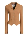 Blugirl Woman Jacket Camel Size 4 Polyester, Rayon, Elastane In Brown